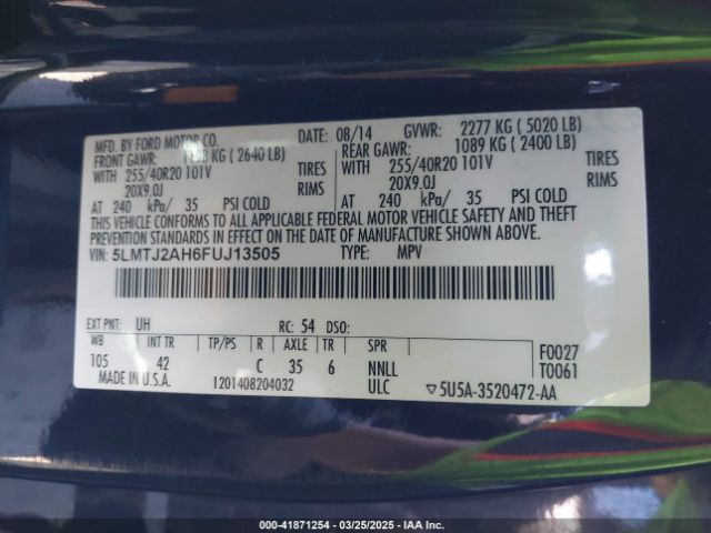5LMTJ2AH6FUJ13505 Lincoln MKC