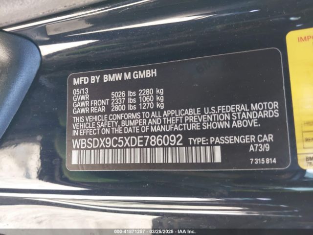 2013 BMW M3 WBSDX9C5XDE786092 Photo 8