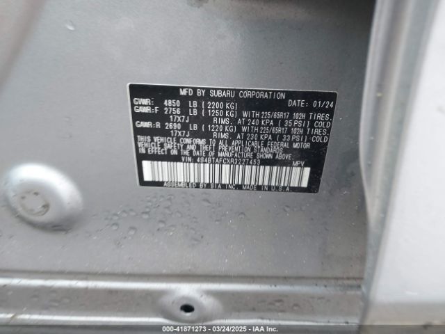 4S4BTAFCXR3227453 Subaru Outback Premium