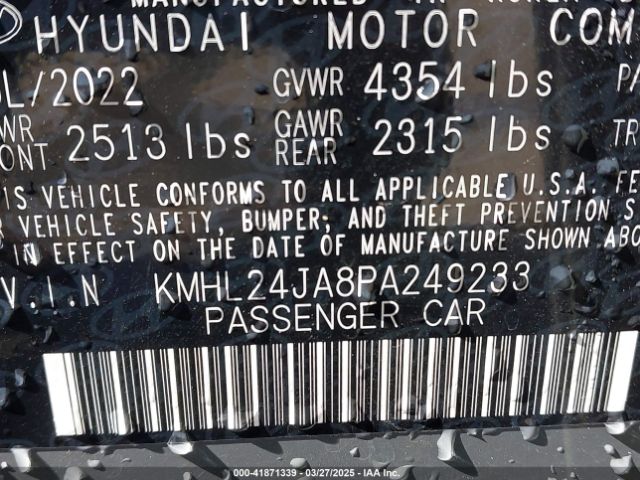 KMHL24JA8PA249233 Hyundai SONATA SE