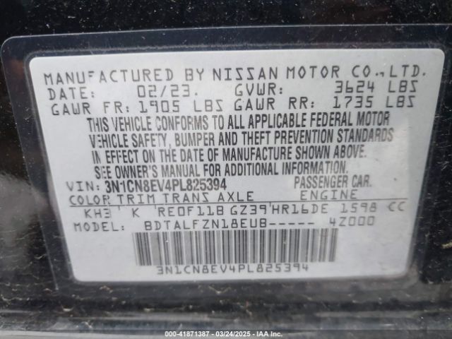 3N1CN8EV4PL825394 Nissan Versa 1.6 Sv Xtronic Cvt