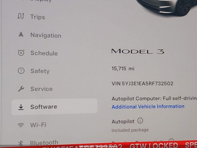 5YJ3E1EA5RF732502 Tesla Model 3 Long Range Dual Motor All-wheel Drive/rear-wheel Drive