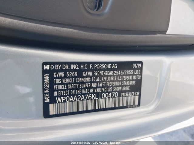WP0AA2A76KL100470 Porsche PANAMERA 4