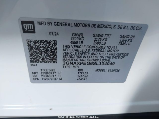 2025 CHEVROLET EQUINOX 3GNAXPEG6SL104049 Photo 8