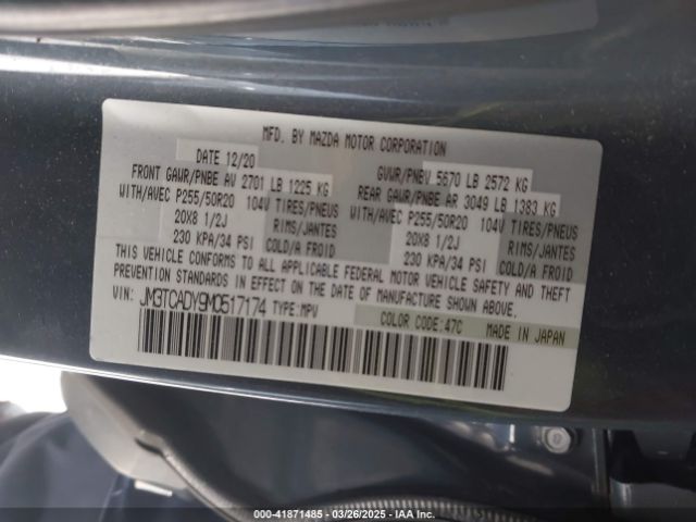 2021 MAZDA CX-9 JM3TCADY9M0517174 Photo 8