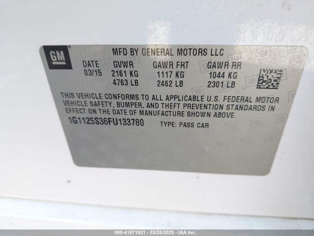 1G1125S36FU133780 Chevrolet Impala 2lt