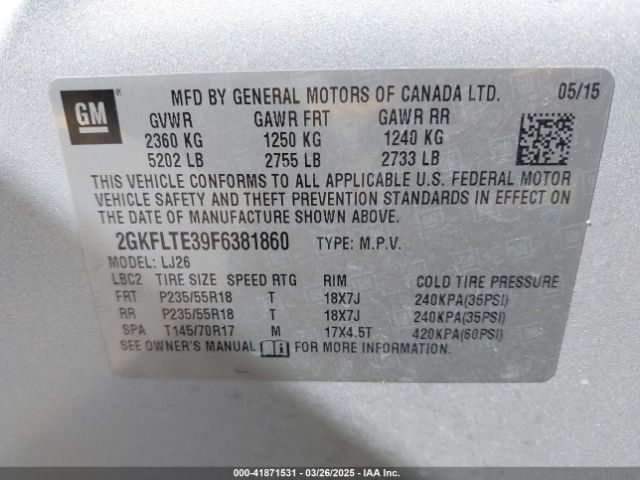 2GKFLTE39F6381860 GMC Terrain Slt-2