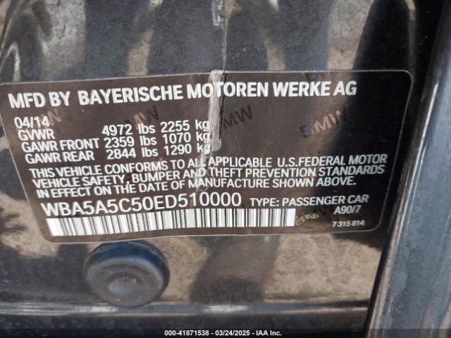 WBA5A5C50ED510000 BMW 2014