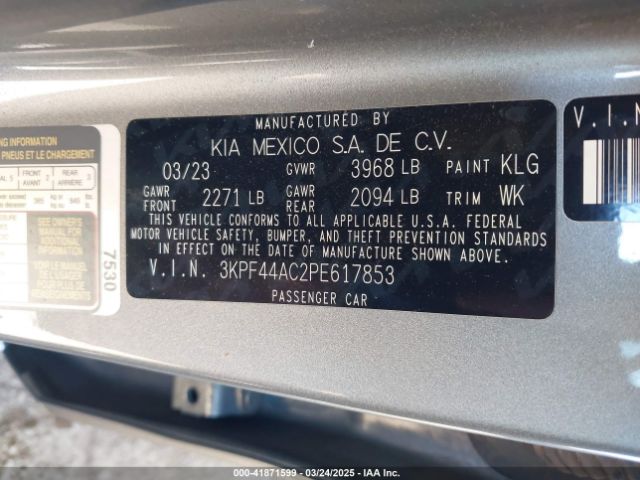 3KPF44AC2PE617853 KIA FORTE GT