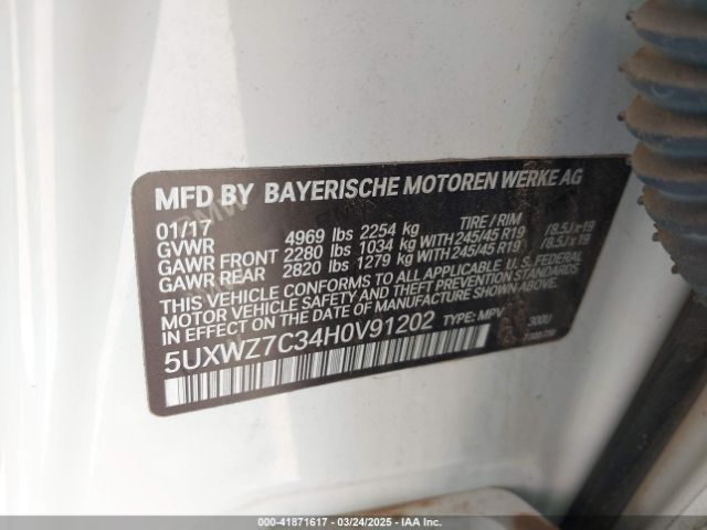 5UXWZ7C34H0V91202 BMW X3 Sdrive28i