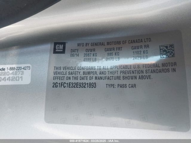 2G1FC1E32E9321893 Chevrolet Camaro 2lt