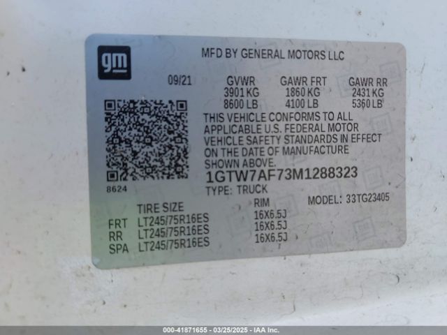 1GTW7AF73M1288323 GMC Savana Cargo Rwd 2500 Regular Wheelbase Work Van