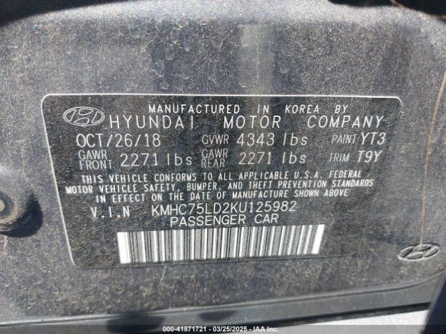 2019 HYUNDAI IONIQ PLUG-IN HYBRID KMHC75LD2KU125982 Photo 8