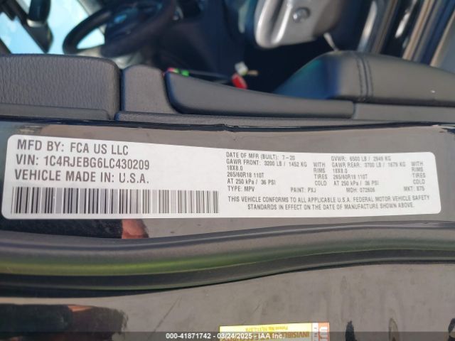 1C4RJEBG6LC430209 Jeep Grand Cherokee Limited 4x2