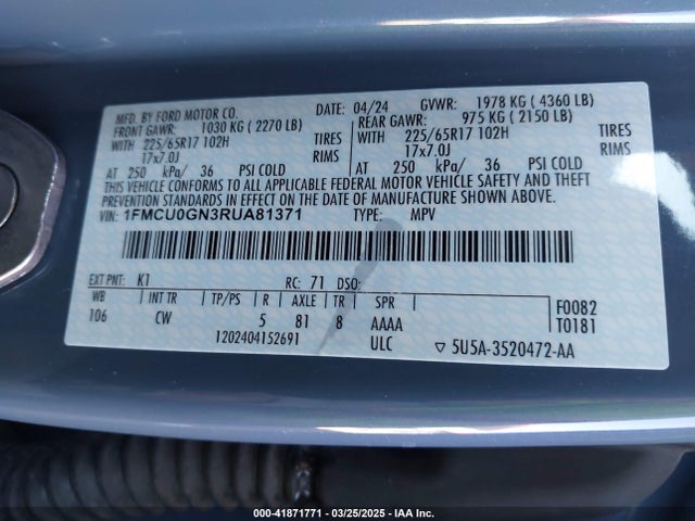 Ford Escape Active 2024 1FMCU0GN3RUA81371 Image 9