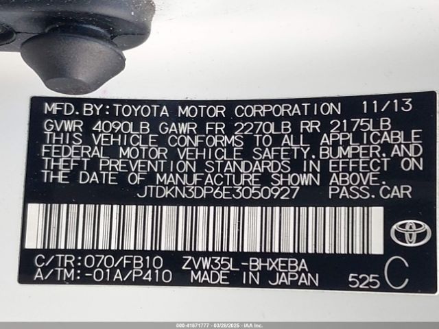 JTDKN3DP6E3050927 Toyota PRIUS PLUG-IN
