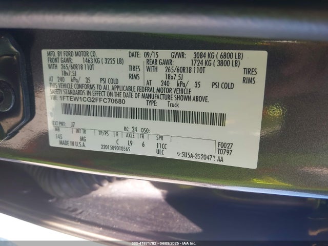1FTEW1CG2FFC70680 Ford F-150 Xlt