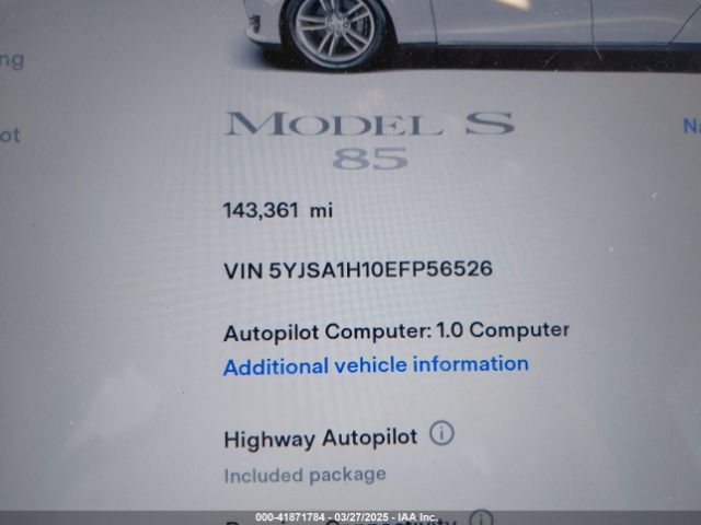 5YJSA1H10EFP56526 Tesla Model S P85
