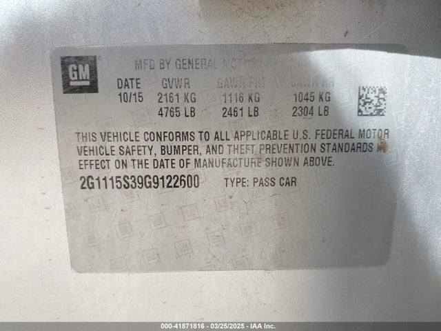 2G1115S39G9122600 Chevrolet Impala 2lt