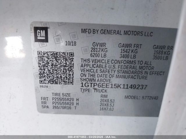1GTP6EE15K1149237 GMC Canyon Denali