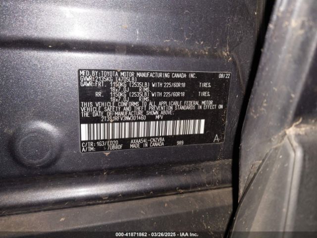 2T3S1RFV3NW301460 Toyota a25a-fks