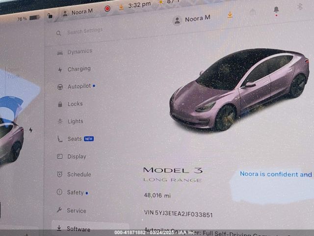 5YJ3E1EA2JF033851 Tesla MODEL 3