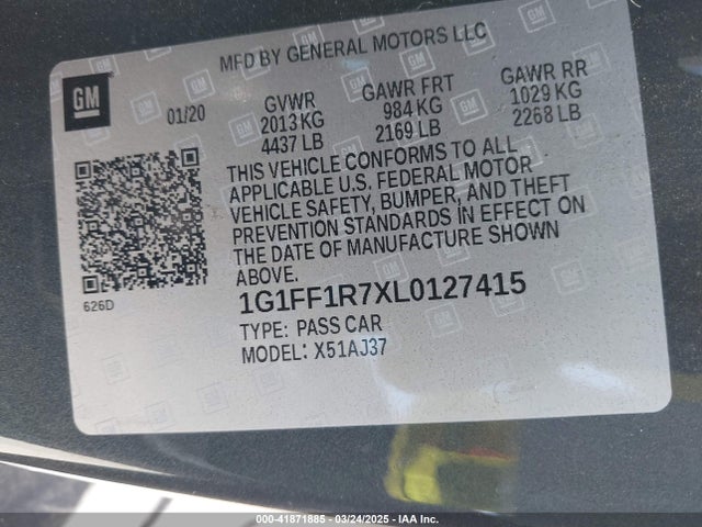 1G1FF1R7XL0127415 Chevrolet Camaro Rwd  Lt1