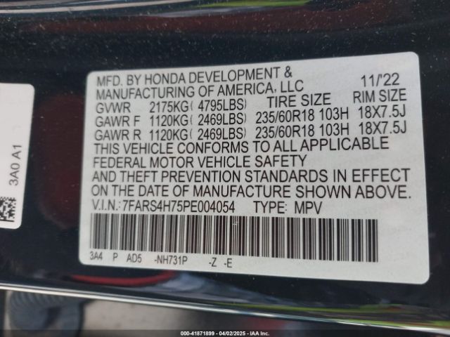 7FARS4H75PE004054 Honda Cr-v Ex-l Awd
