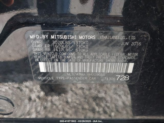 ML32A3HJ1HH009665 Mitsubishi MIRAGE ES