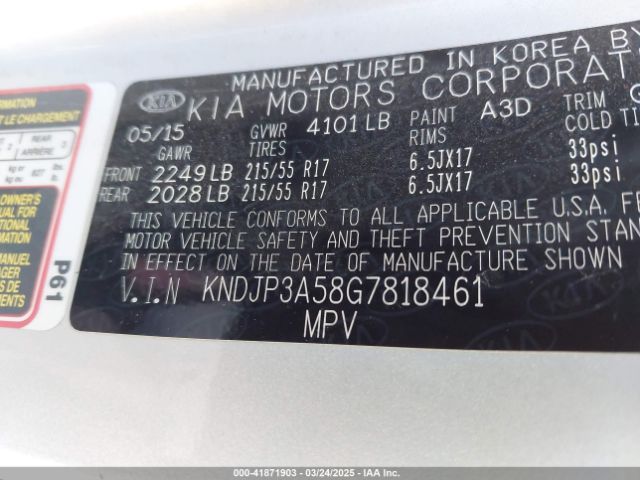 KNDJP3A58G7818461 KIA SOUL +