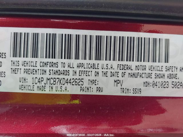 1C4PJMCB7KD442625 Jeep Cherokee Latitude 4x4
