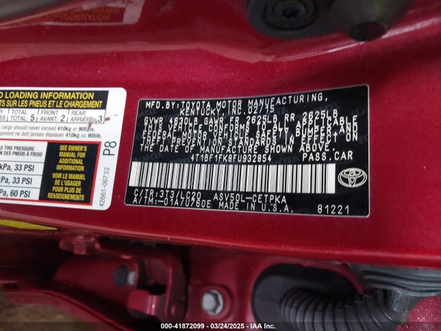Toyota CAMRY XSE 2015 4T1BF1FK8FU932854 Image 9