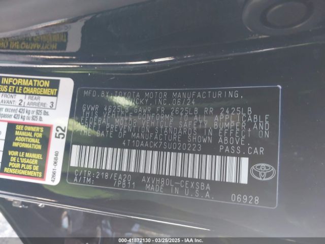 4T1DAACK7SU020223 Toyota a25a-fxs