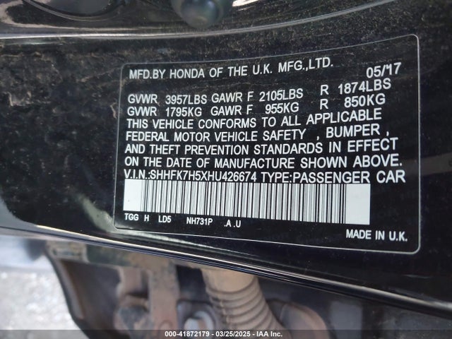SHHFK7H5XHU426674 Honda CIVIC EX