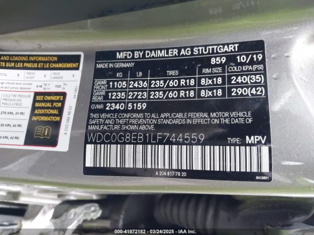 WDC0G8EB1LF744559 Mercedes-Benz Glc 300 4matic