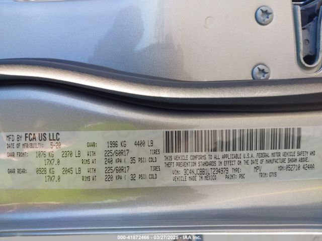 3C4NJCBB1LT234979 Jeep Compass Sun And Safety Fwd