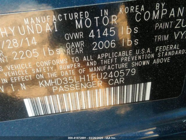 KMHD35LH1FU240579 Hyundai ELANTRA GT