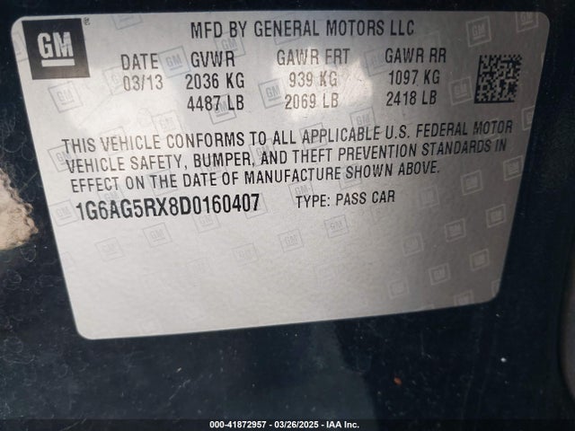 2013 CADILLAC ATS 1G6AG5RX8D0160407 Photo 8