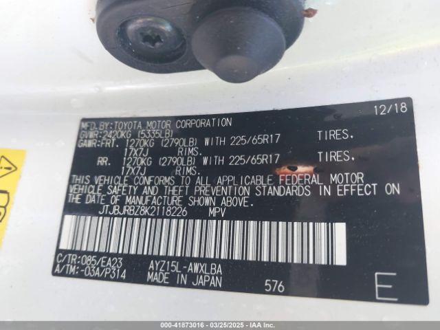 JTJBJRBZ8K2118226 Lexus NX 300H