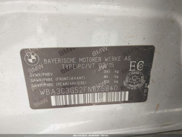 WBA3C3G52FNS75840 BMW 320i Xdrive