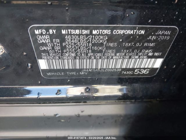 JA4AS5AA2LZ002538 Mitsubishi Eclipse Cross Se 1.5t/sel 1.5t