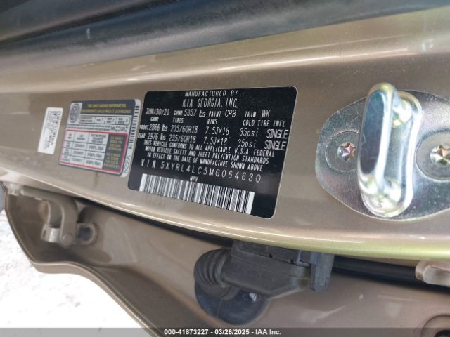 5XYRL4LC5MG064630 KIA SORENTO S