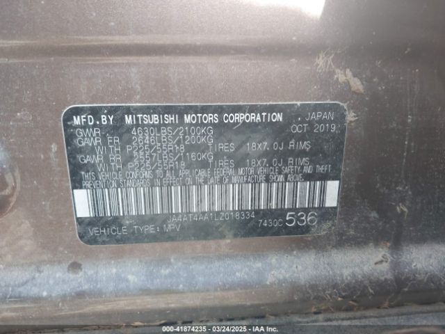 2020 MITSUBISHI ECLIPSE CROSS JA4AT4AA1LZ018334 Photo 8