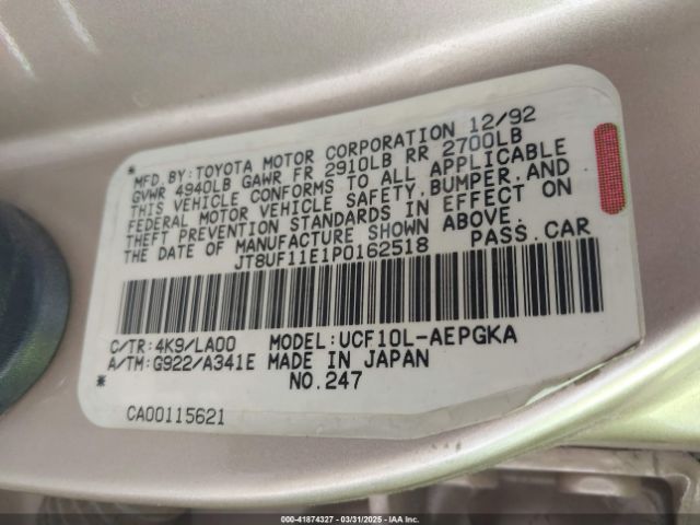 1993 LEXUS LS JT8UF11E1P0162518 Photo 8