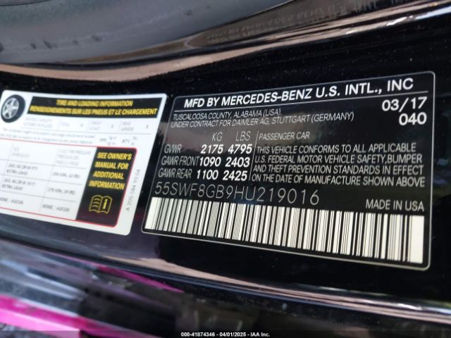 2017 MERCEDES-BENZ AMG C 63 55SWF8GB9HU219016 Photo 8