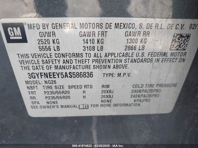 2010 CADILLAC SRX 3GYFNEEY5AS586836 Photo 8