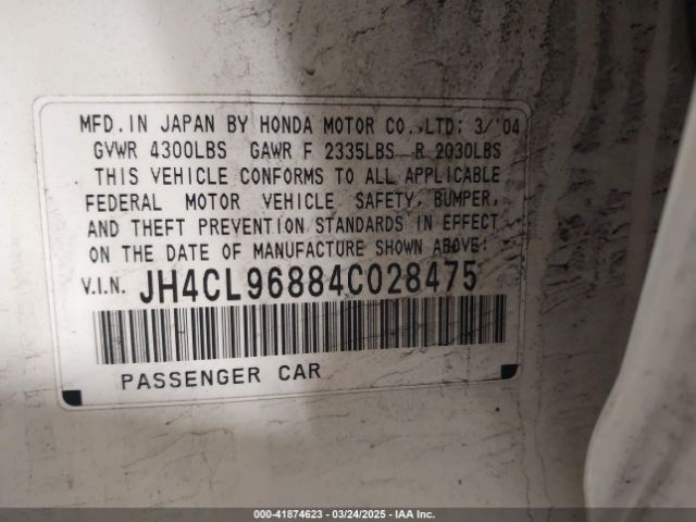 2004 ACURA TSX JH4CL96884C028475 Photo 8