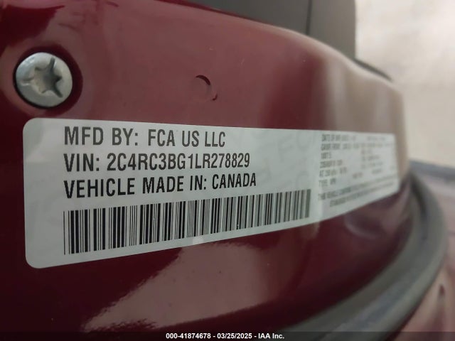 2C4RC3BG1LR278829 Chrysler Pacifica Awd Launch Edition
