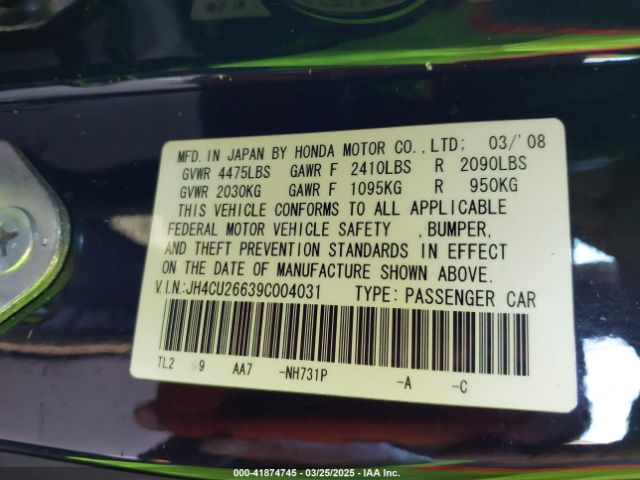 2009 ACURA TSX JH4CU26639C004031 Photo 8