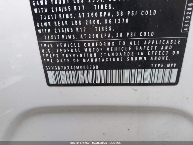 3VV3B7AX4JM066790 Volkswagen Tiguan 2.0t Se/2.0t Sel